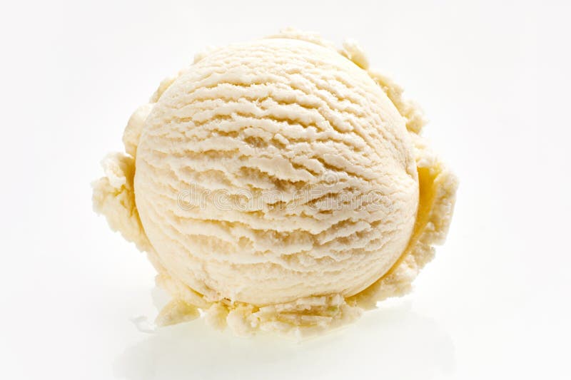 Singolo mestolo di gelato alla vaniglia immagine stock libera da diritti