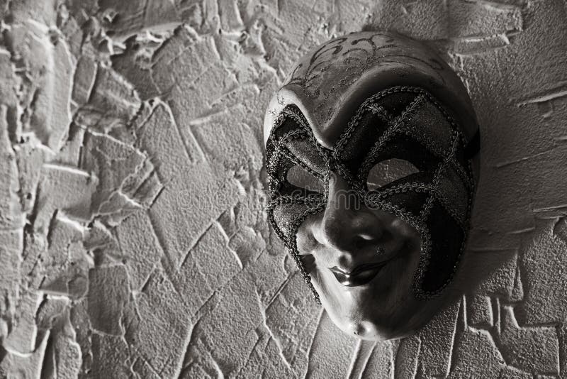 Sinister Joker Mask. Black and White Stock Image Image of mask