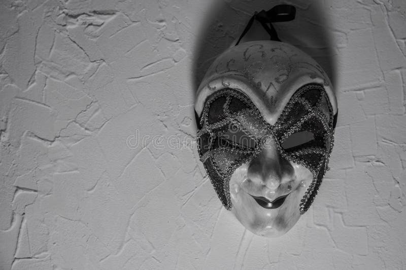 Sinister Joker Mask. Black and White Stock Image Image of mask