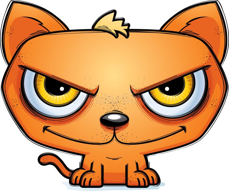 Sinister Little Cartoon Cat vector illustration