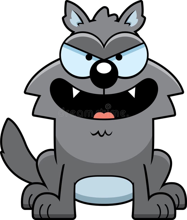 Sinister Little Wolf stock illustration