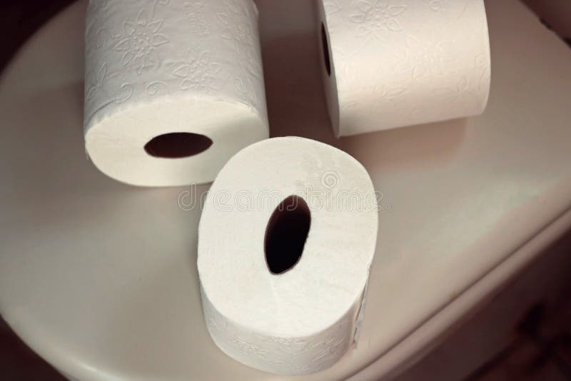 Sink with Rolls of Toilet Paper. Stock Photo Image of roll, restroom