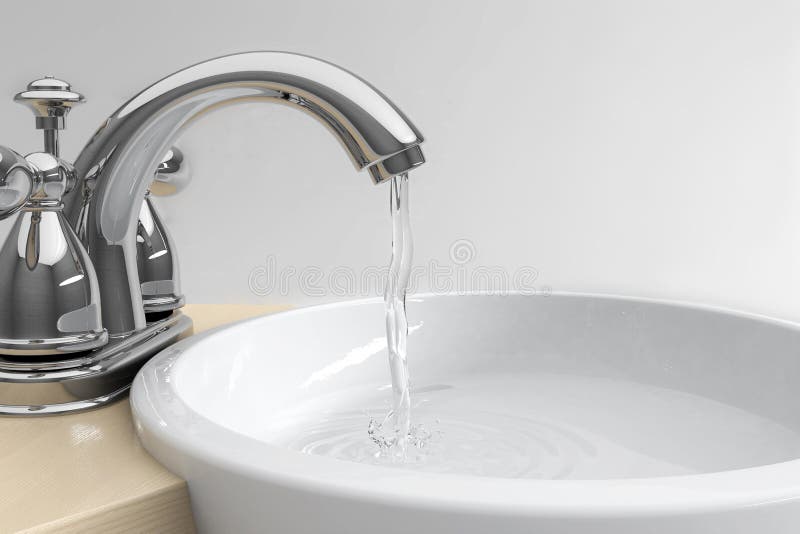 Sink with watersplash stock illustration. Illustration of mixer 30291640