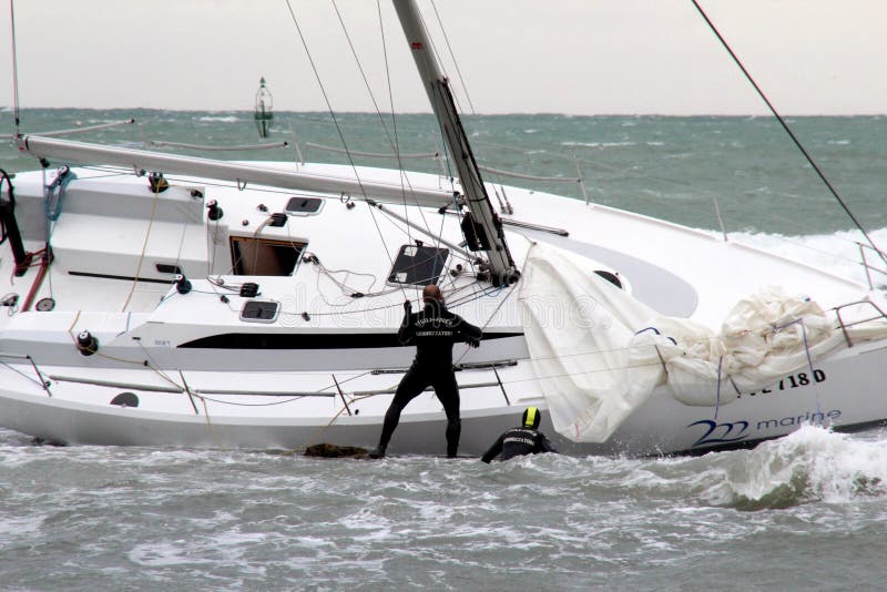 Sinking sailboat
