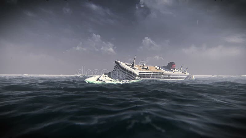 Sinking Ship In A Storm Video Footage