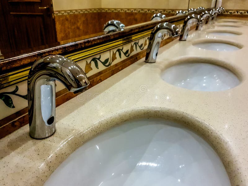 Sinks and Taps in the Toilet Stock Photo Image of texture, white