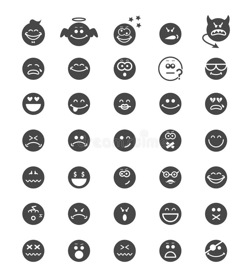 Vector emotion face icons sighs isolated on white. Vector emotion face icons sighs isolated on white