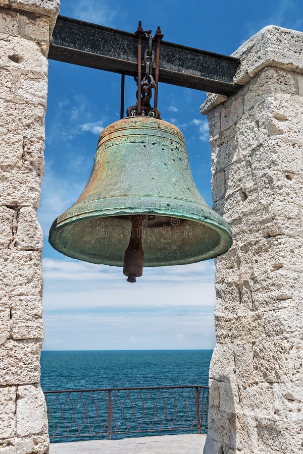 Big bell in the Chersonesus in Crimea, near Sevastopol. focus on the bell. Big bell in the Chersonesus in Crimea, near Sevastopol. focus on the bell