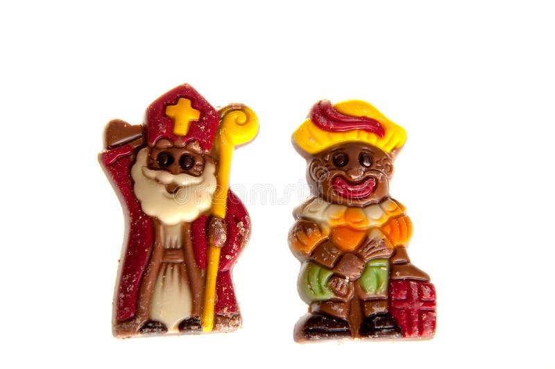 A sint and piet made of chocolate