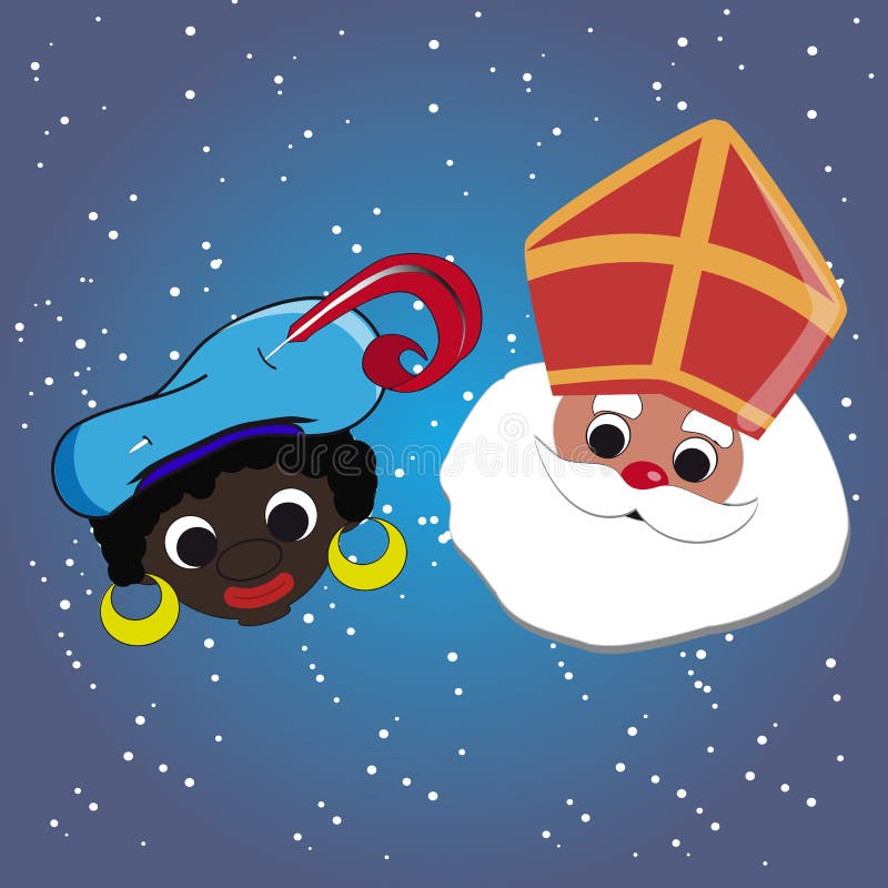 Sinterklaas En Zwarte Piet Vector Illustratie. Illustration Of Nacht - 34773639