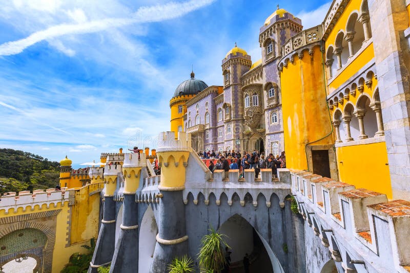 Sintra, Portugalia punkt zwrotny, Pena pałac zdjęcie stock Sintra, Portugalia punkt zwrotny, Pena pałac zdjęcie stock