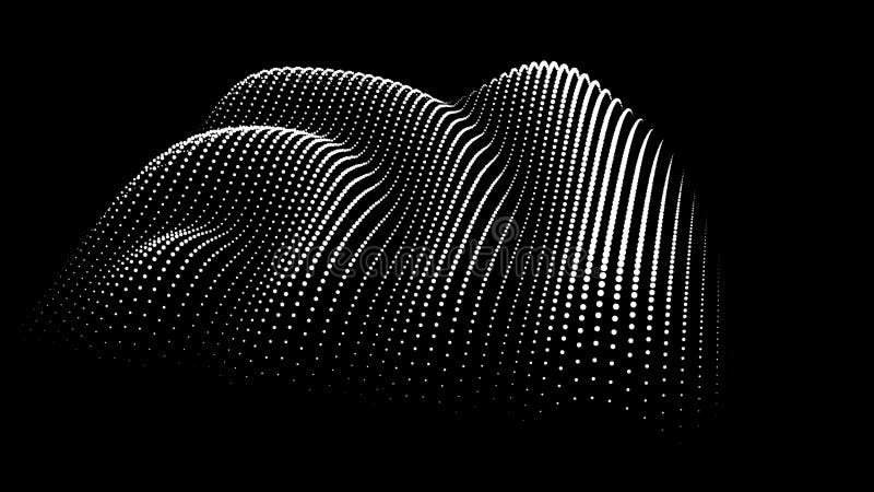 Sinusoidal formula distortion sine wave and waveform. Graph of a 3d function space in three-dimensional coordinates. Science royalty free illustration
