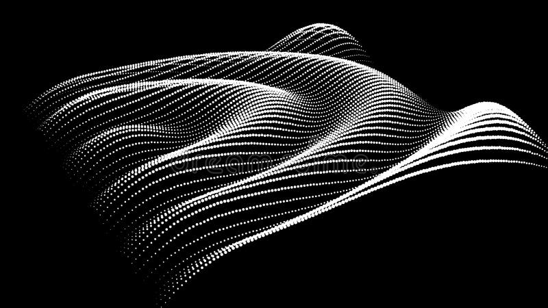Sinusoidal formula distortion sine wave and waveform. Graph of a 3d function space in three-dimensional coordinates. Science stock illustration