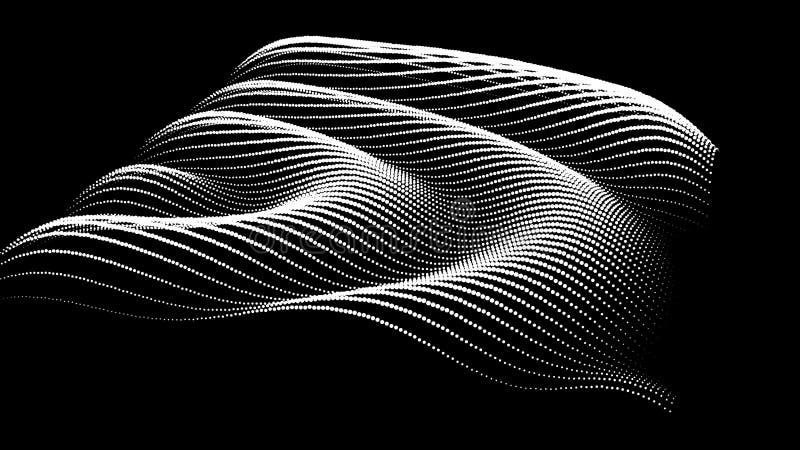 Sinusoidal formula distortion sine wave and waveform. Graph of a 3d function space in three-dimensional coordinates. Science stock illustration
