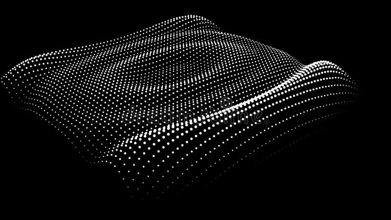 Sinusoidal formula distortion sine wave and waveform. Graph of a 3d function space in three-dimensional coordinates. Science royalty free illustration