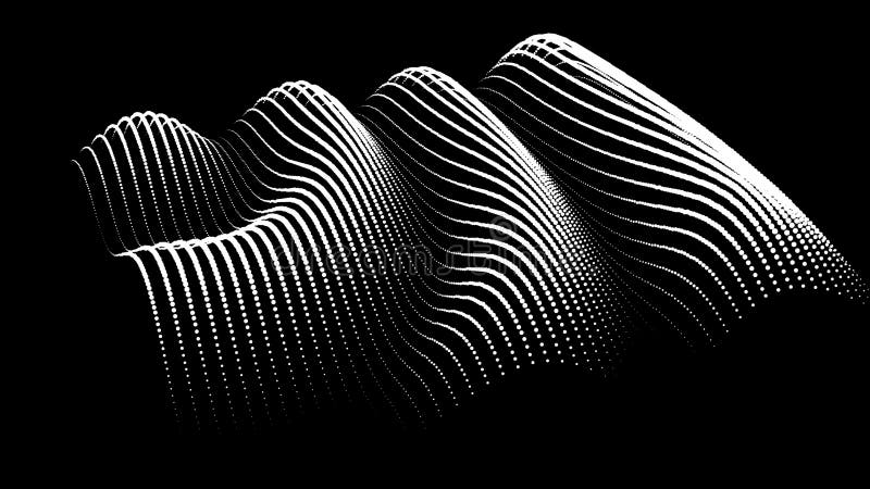 Sinusoidal formula distortion sine wave and waveform. Graph of a 3d function space in three-dimensional coordinates. Science royalty free illustration