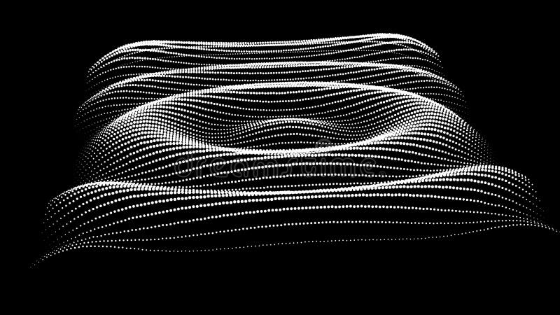 Sinusoidal formula distortion sine wave and waveform. Graph of a 3d function space in three-dimensional coordinates. Science stock illustration