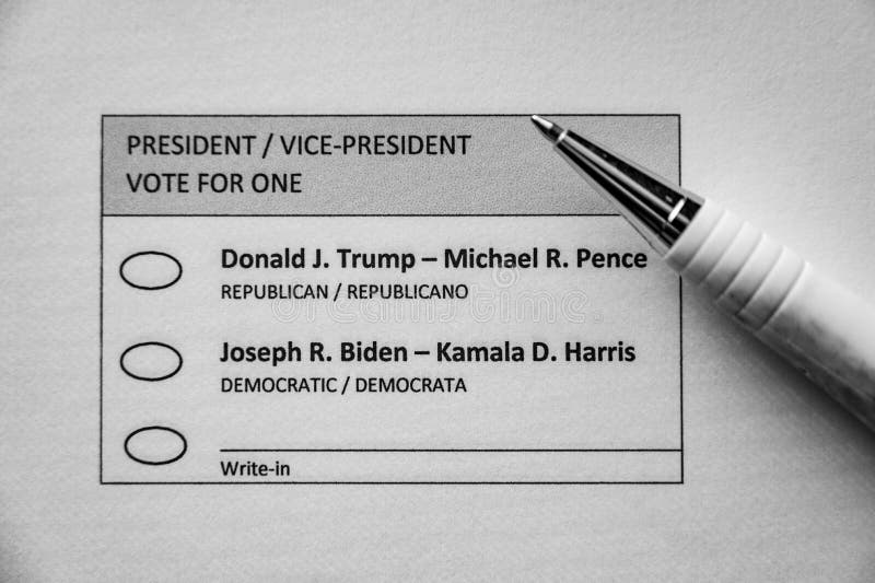 Blank ballot with a pen ready to make a choice for president in the 2020 election. Blank ballot with a pen ready to make a choice for president in the 2020 election