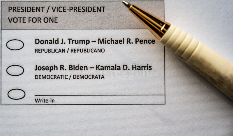 Blank ballot with a pen ready to make a choice for president in the 2020 election. Blank ballot with a pen ready to make a choice for president in the 2020 election