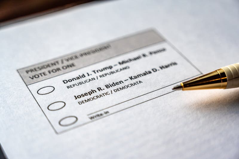 Blank ballot with a pen ready to make a choice for president in the 2020 election. Blank ballot with a pen ready to make a choice for president in the 2020 election