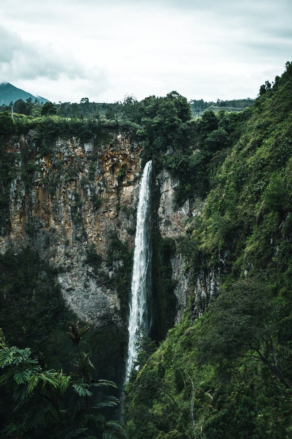 Sipiso-piso waterfall stock image. Image of karo, jungle ...