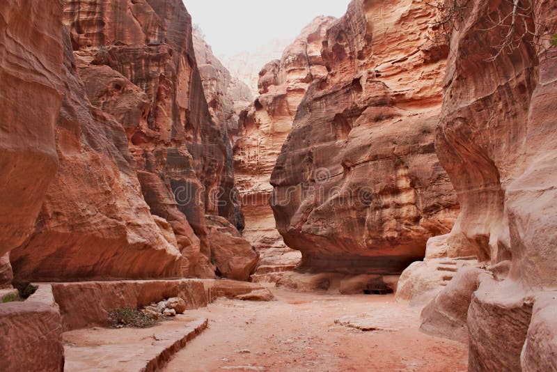 The Siq - narrow entrance to the ancient Nabatean city of Petra