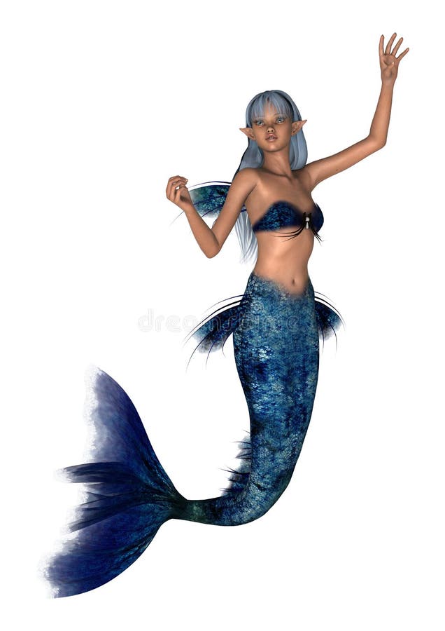 Sirena de la fantasía en blanco libre illustration Sirena de la fantasía en blanco libre illustration