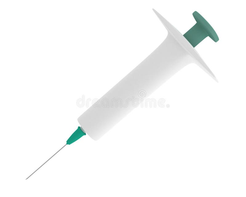 Syringe isolated on white. Made in 3d. Syringe isolated on white. Made in 3d