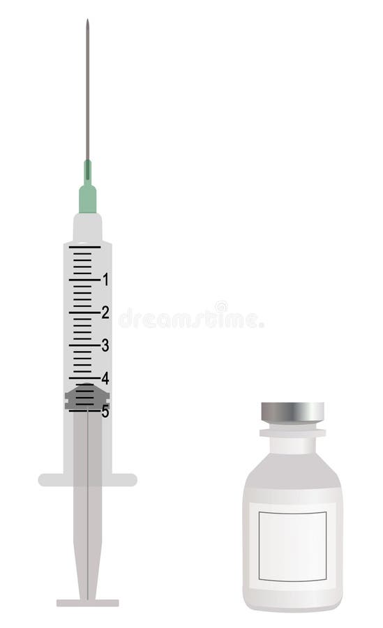 Syringe with bottle. This is file of EPS10 format. Syringe with bottle. This is file of EPS10 format.