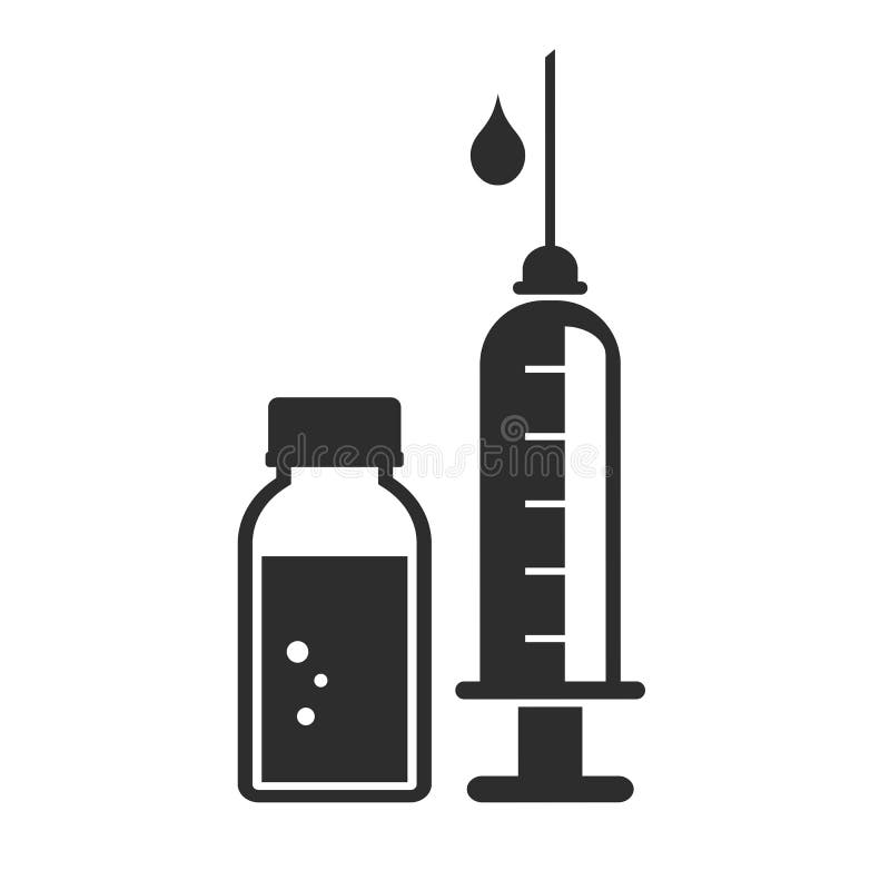 Syringe drug icon isolated on white background. Syringe drug icon isolated on white background