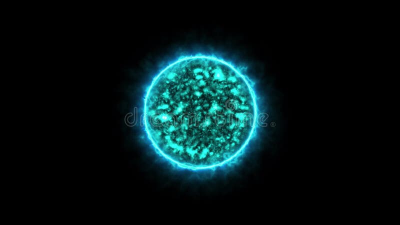 Sirius star animation. Blue giant isolated on a black background. Abstract space background, 3D render. stock illustration