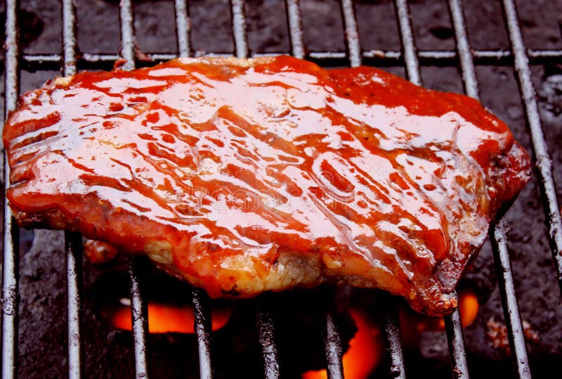 Flame Grilled Steak stock photo. Image of sear, sausage 14653036