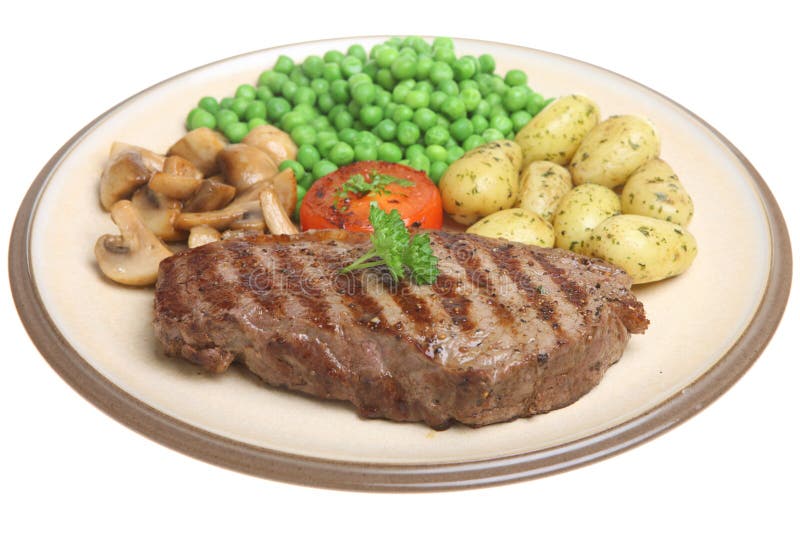 Sirloin Steak Dinner stock photo. Image of parsley, beef 15509304
