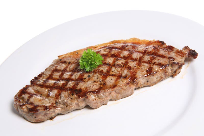 Sirloin Steak Dinner Plate stock image. Image of grilled 2736187