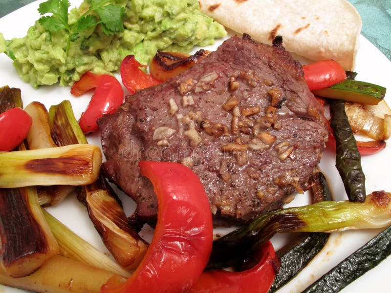 Sirloin Steak and Roasted Vegetables Stock Image Image of tortilla