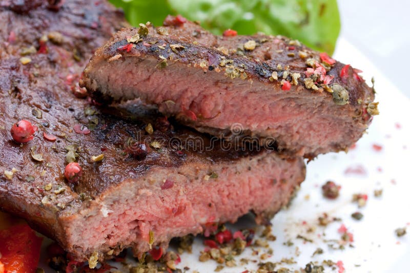 Sirloin strip steak with boiled potato