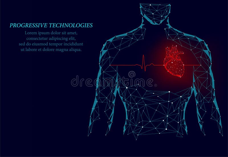 Sirva el modelo sano de la medicina de los golpes de coraz?n de la silueta 3d bajo polivin?lico Fondo conectado tri?ngulo del roj ilustración del vector Sirva el modelo sano de la medicina de los golpes de coraz?n de la silueta 3d bajo polivin?lico Fondo conectado tri?ngulo del roj ilustración del vector
