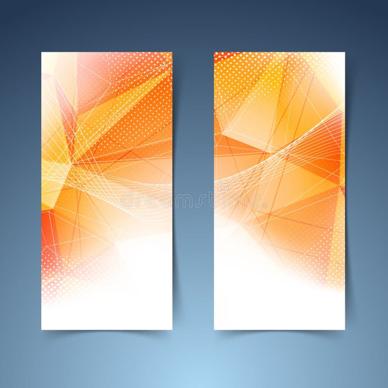 Sistema anaranjado brillante de la bandera de la estructura cristalina ilustración del vector Sistema anaranjado brillante de la bandera de la estructura cristalina ilustración del vector