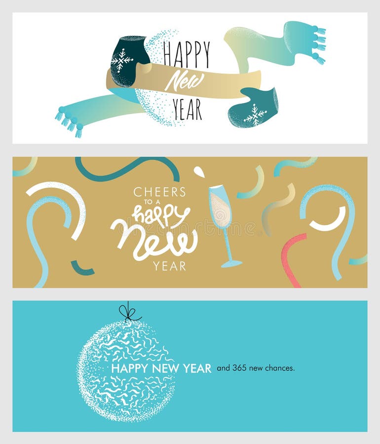 Sistema banderas sociales de la Navidad y del Año Nuevo de medias libre illustration Sistema banderas sociales de la Navidad y del Año Nuevo de medias libre illustration