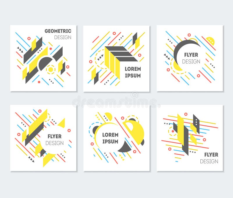 Sistema colorido abstracto geométrico del diseño del cartel de los aviadores Vector libre illustration Sistema colorido abstracto geométrico del diseño del cartel de los aviadores Vector libre illustration
