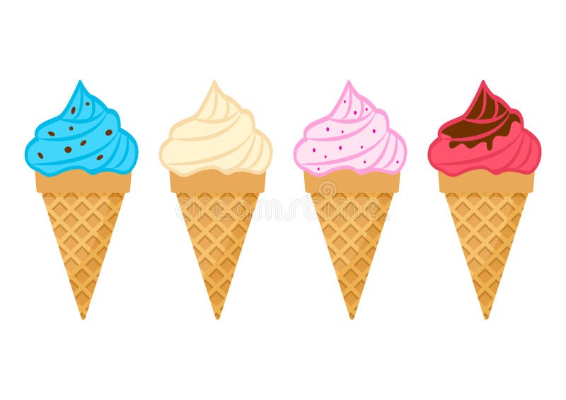 Sistema colorido de conos de helado de las frutas Ilustraci?n del vector libre illustration Sistema colorido de conos de helado de las frutas Ilustraci?n del vector libre illustration