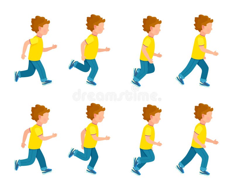 Sistema corriente de Sprite de la animación del muchacho lazo de 8 marcos ilustración del vector