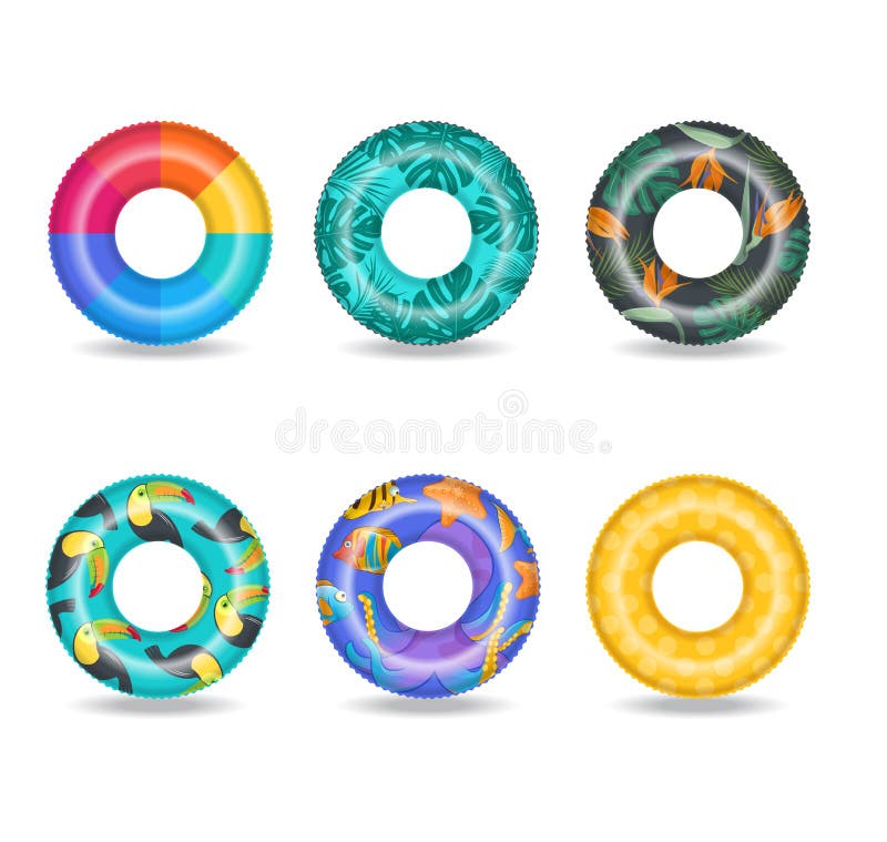 Sistema de anillos inflables coloridos de la nadada libre illustration Sistema de anillos inflables coloridos de la nadada libre illustration