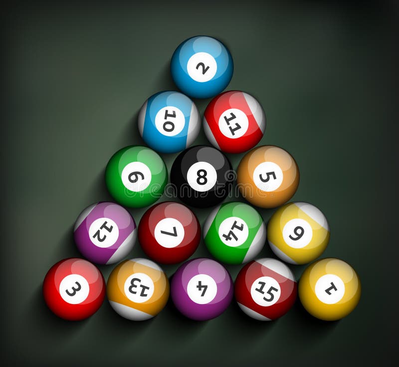 Sistema de bolas de billar ilustración del vector Sistema de bolas de billar ilustración del vector