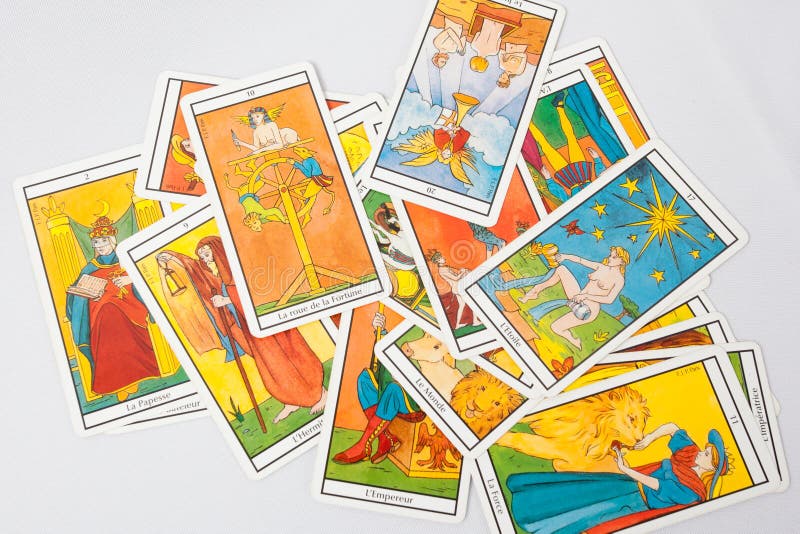 Sistema de cartas de tarot viejas foto de archivo Sistema de cartas de tarot viejas foto de archivo