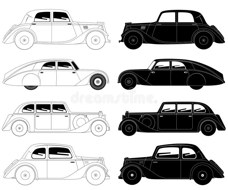 Download Sistema De Coches Del Vintage Ilustración del Vector - Ilustración de competición, icono: 100525732