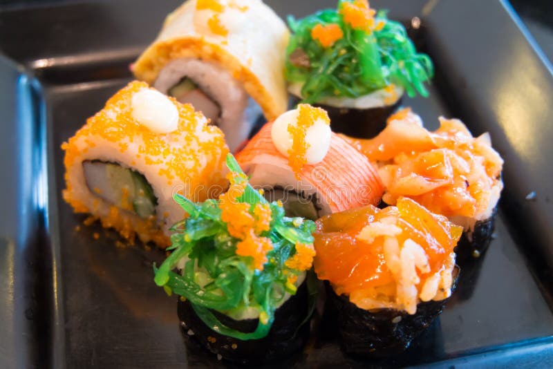 Sistema de comida japonesa imágenes de archivo libres de regalías Sistema de comida japonesa imágenes de archivo libres de regalías