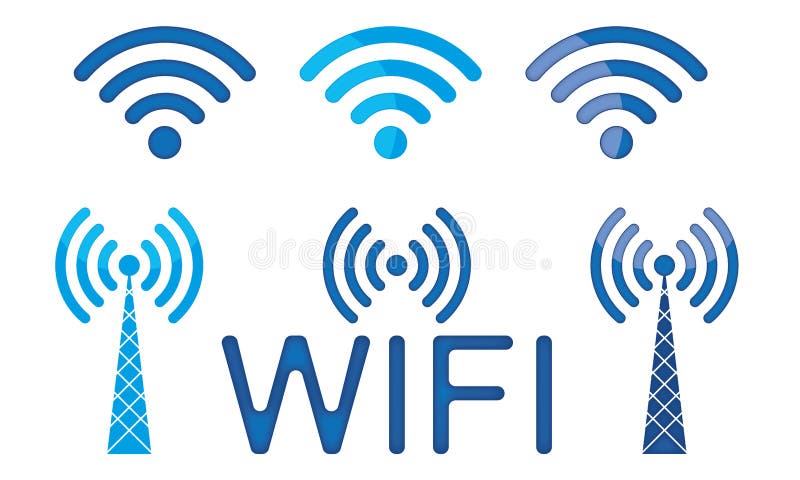 Sistema de conexión inalámbrica Logo Wifi Icon Wifi Sign del vector 3D Wifi stock de ilustración Sistema de conexión inalámbrica Logo Wifi Icon Wifi Sign del vector 3D Wifi stock de ilustración