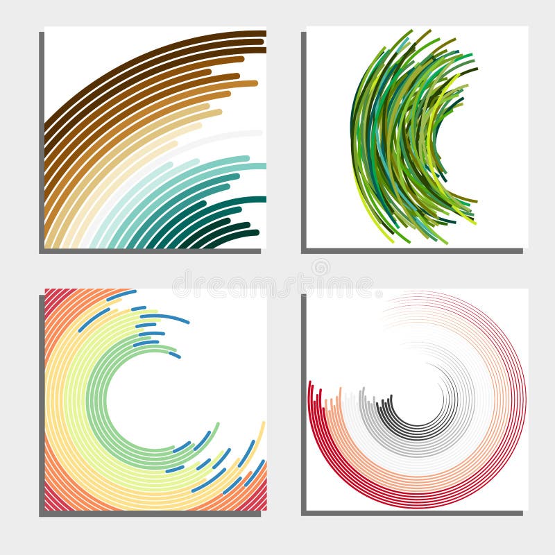 Sistema de cuatro fondos abstractos hermosos Círculos ligeros de destello abstractos ilustración del vector Sistema de cuatro fondos abstractos hermosos Círculos ligeros de destello abstractos ilustración del vector