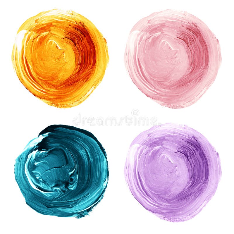Sistema de círculos de acrílico texturizados brillantes aislados en blanco libre illustration
